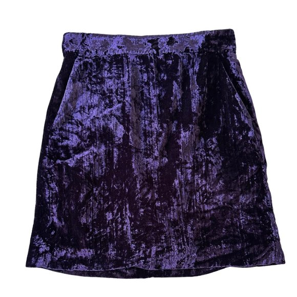 & Other Stories Crushed Velvet Purple Mini Skirt - Picture 4 of 6
